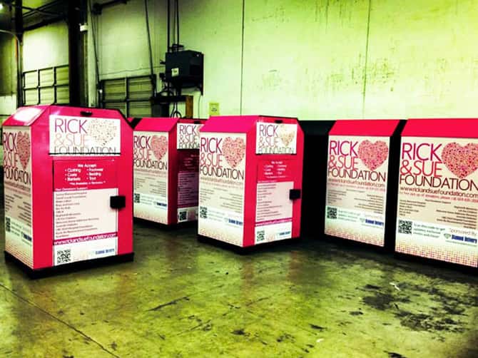 Rick & Sue Foundation custom wrapped donation bins